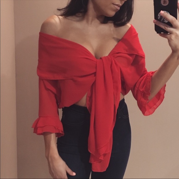 Tops - Red crop top